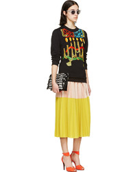 schwarzer bedruckter Oversize Pullover von Peter Pilotto