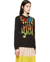 schwarzer bedruckter Oversize Pullover von Peter Pilotto