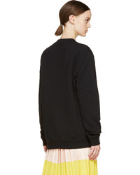 schwarzer bedruckter Oversize Pullover von Raf Simons