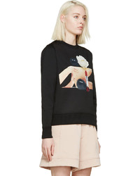 schwarzer bedruckter Oversize Pullover von Acne Studios