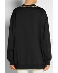 schwarzer bedruckter Oversize Pullover von Moschino