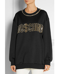 schwarzer bedruckter Oversize Pullover von Moschino