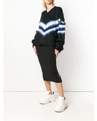 schwarzer bedruckter Oversize Pullover von Off-White