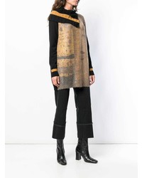 schwarzer bedruckter Oversize Pullover von D-Exterior