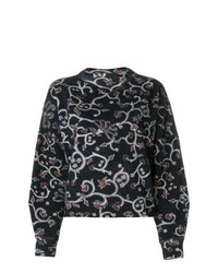 schwarzer bedruckter Oversize Pullover von Isabel Marant Etoile