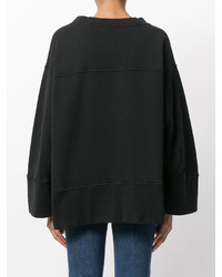 schwarzer bedruckter Oversize Pullover von Dsquared2