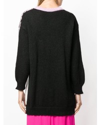 schwarzer bedruckter Oversize Pullover von Moschino