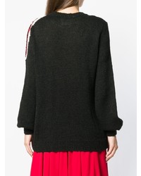 schwarzer bedruckter Oversize Pullover von Aniye By