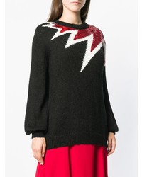 schwarzer bedruckter Oversize Pullover von Aniye By