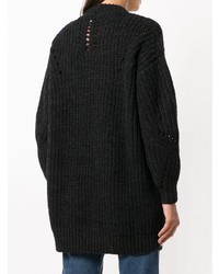 schwarzer bedruckter Oversize Pullover von Isabel Marant