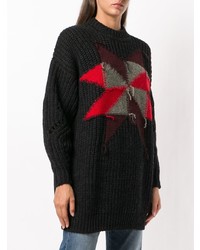 schwarzer bedruckter Oversize Pullover von Isabel Marant