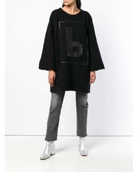schwarzer bedruckter Oversize Pullover von MM6 MAISON MARGIELA