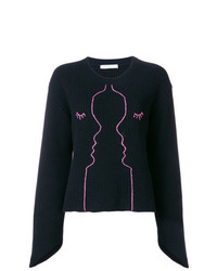 schwarzer bedruckter Oversize Pullover von Vivetta