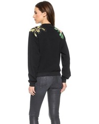 schwarzer bedruckter Oversize Pullover von Emma Cook