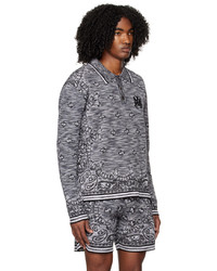 schwarzer bedruckter Polo Pullover von Amiri