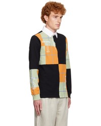 schwarzer bedruckter Polo Pullover von Thames MMXX