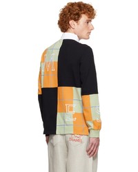 schwarzer bedruckter Polo Pullover von Thames MMXX