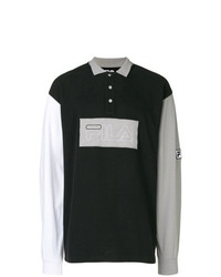 schwarzer bedruckter Polo Pullover von Liam Hodges