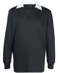 schwarzer bedruckter Polo Pullover von Limitato
