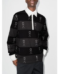 schwarzer bedruckter Polo Pullover von Thom Browne