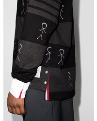 schwarzer bedruckter Polo Pullover von Thom Browne