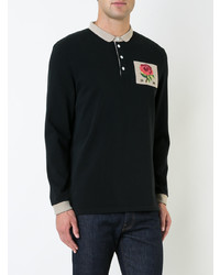 schwarzer bedruckter Polo Pullover von Kent & Curwen