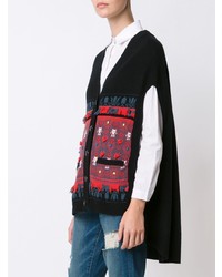 schwarzer bedruckter Poncho von Barrie