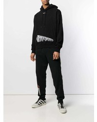 schwarzer bedruckter Pullover mit einem Kapuze von Off-White