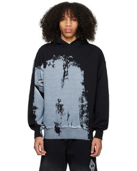 schwarzer bedruckter Pullover mit einem Kapuze von A-Cold-Wall*