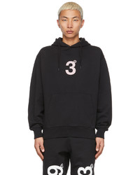 schwarzer bedruckter Pullover mit einem Kapuze von Aitor Throup’s TheDSA