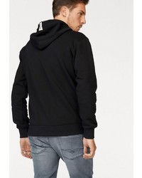 schwarzer bedruckter Pullover mit einem Kapuze von Alpha Industries