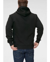 schwarzer bedruckter Pullover mit einem Kapuze von Alpha Industries