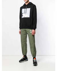 schwarzer bedruckter Pullover mit einem Kapuze von Off-White