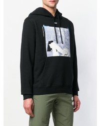 schwarzer bedruckter Pullover mit einem Kapuze von Off-White