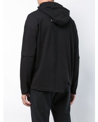 schwarzer bedruckter Pullover mit einem Kapuze von Bmuet(Te)