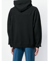 schwarzer bedruckter Pullover mit einem Kapuze von MSGM