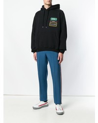 schwarzer bedruckter Pullover mit einem Kapuze von MSGM