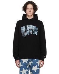 schwarzer bedruckter Pullover mit einem Kapuze von Billionaire Boys Club