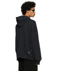 schwarzer bedruckter Pullover mit einem Kapuze von Balenciaga