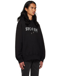 schwarzer bedruckter Pullover mit einem Kapuze von Stolen Girlfriends Club