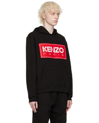 schwarzer bedruckter Pullover mit einem Kapuze von Kenzo
