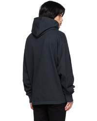 schwarzer bedruckter Pullover mit einem Kapuze von Acne Studios