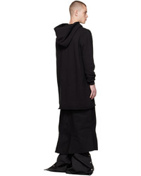 schwarzer bedruckter Pullover mit einem Kapuze von Rick Owens DRKSHDW