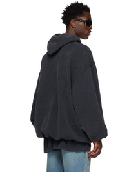 schwarzer bedruckter Pullover mit einem Kapuze von Vetements