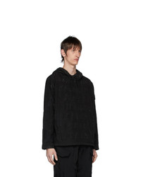 schwarzer bedruckter Pullover mit einem Kapuze von Stone Island Shadow Project