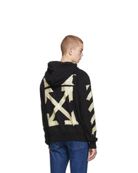 schwarzer bedruckter Pullover mit einem Kapuze von Off-White