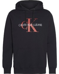 schwarzer bedruckter Pullover mit einem Kapuze von Calvin Klein Jeans