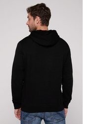 schwarzer bedruckter Pullover mit einem Kapuze von Camp David