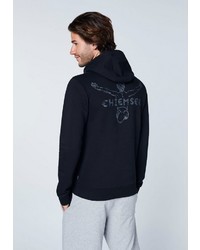 schwarzer bedruckter Pullover mit einem Kapuze von Chiemsee