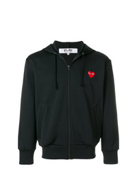 schwarzer bedruckter Pullover mit einem Kapuze von Comme Des Garcons Play